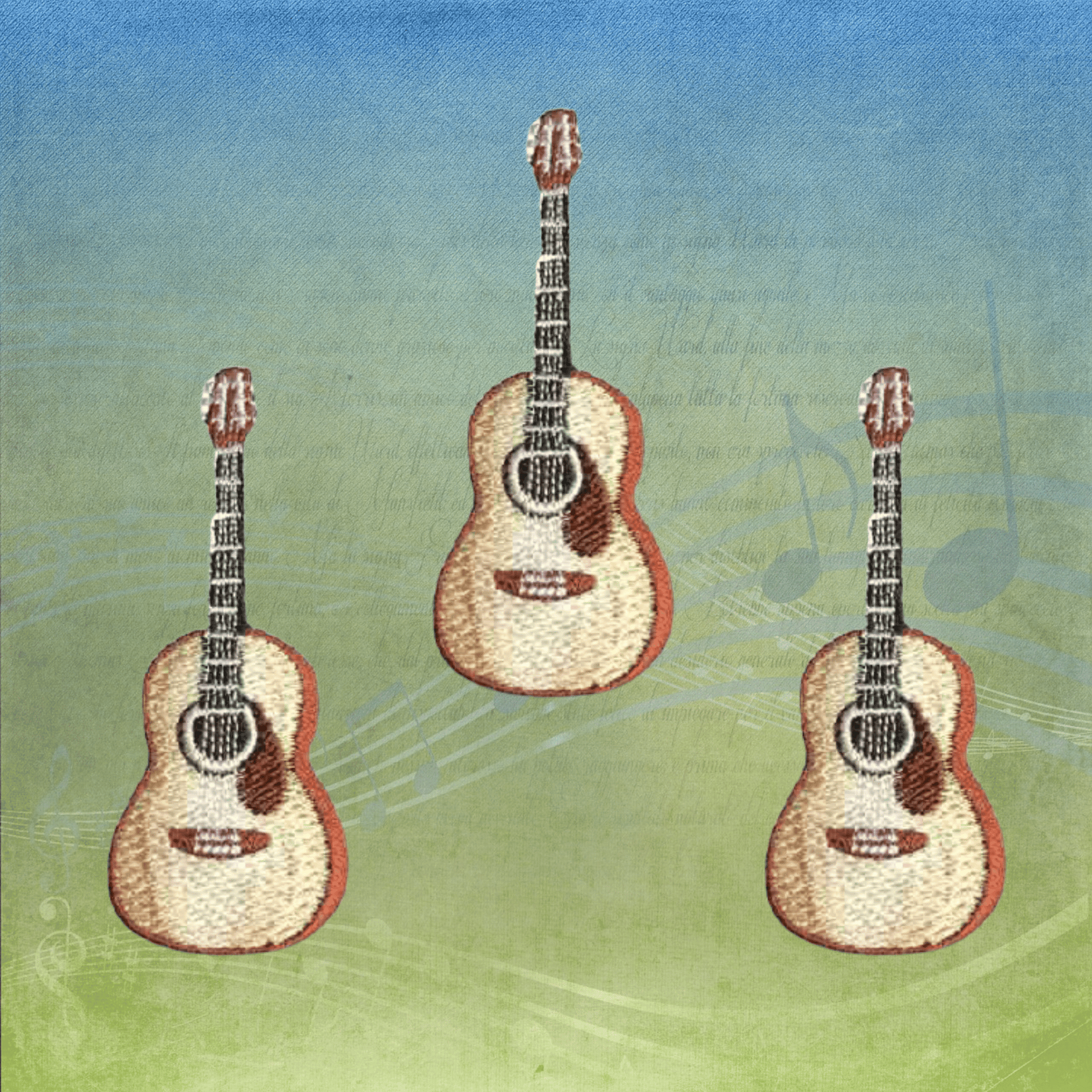 Acoustic Guitar Musical Instrument Iron On Patch