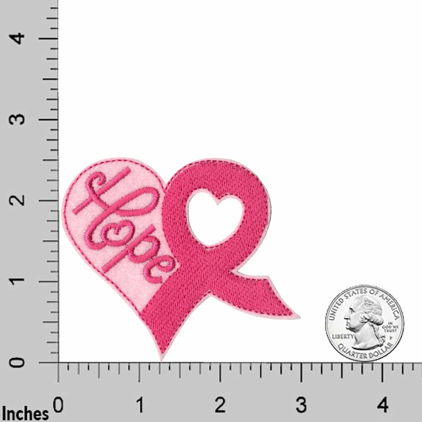 Hope Breast Cancer (2-Pack) Embroidered Iron on Patch Applique