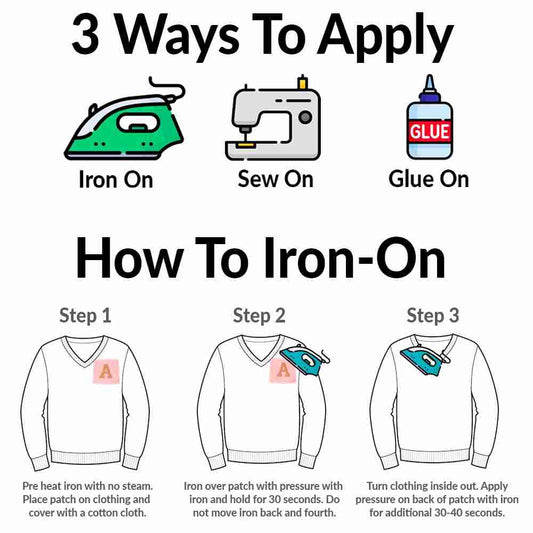 3 ways to apply Bear in Box Patches (2-Pack) Christmas Embroidered Iron on Patch Appliques to a shirt.