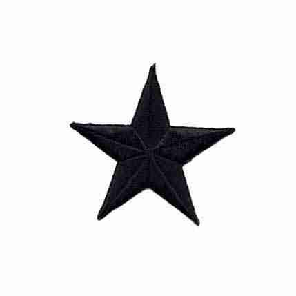 A 3 Inch Iron on Star Patches (5 Pack) embroidered on a white background.