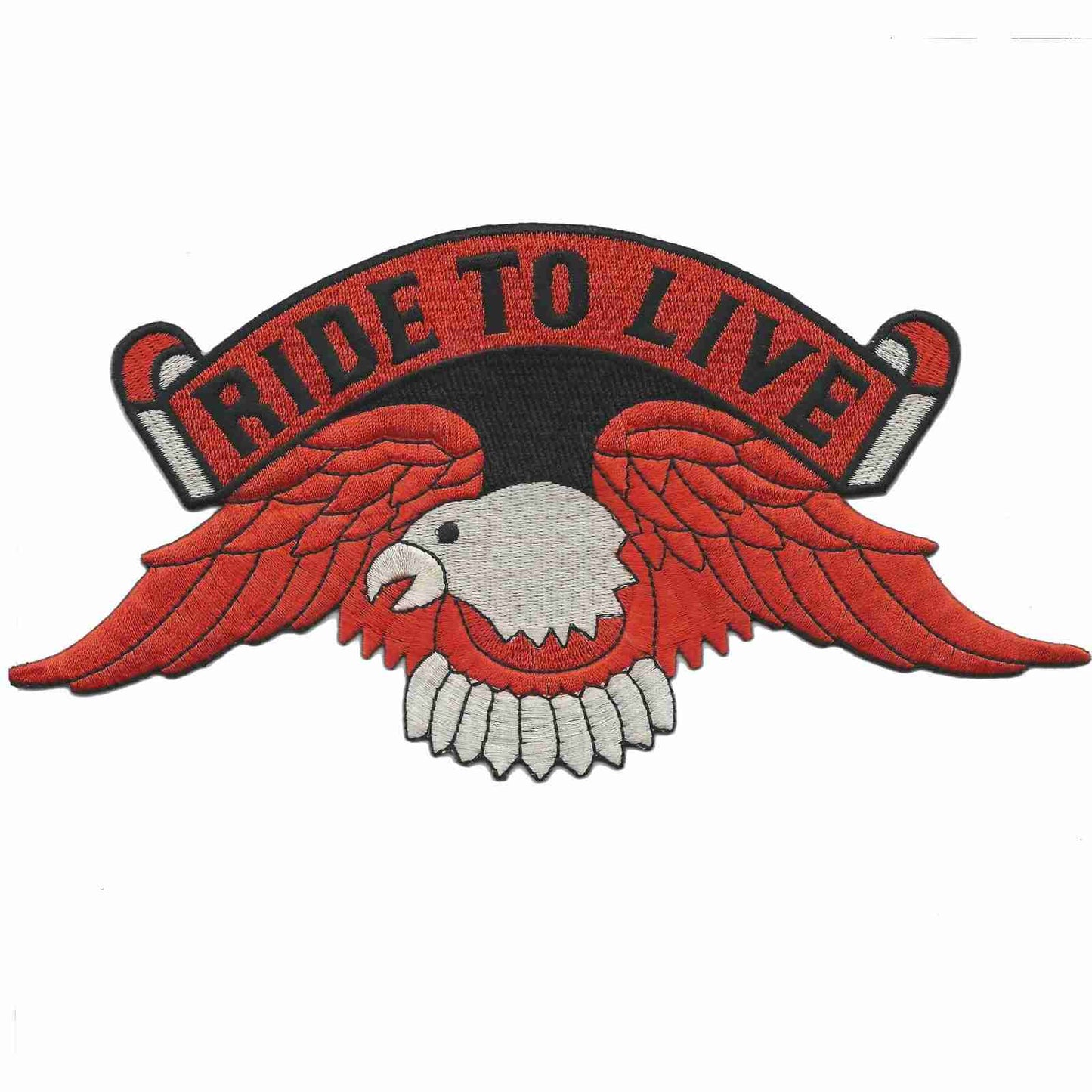 Ride to Live Orange Eagle Backpatch Iron On Patch