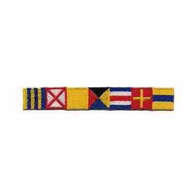 A woven Nautical Flag Strip Iron on Patch belt.