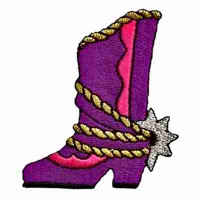 A Purple & Pink Cowgirl Hat Western (3-Pack) Iron On Patch with a star on it.