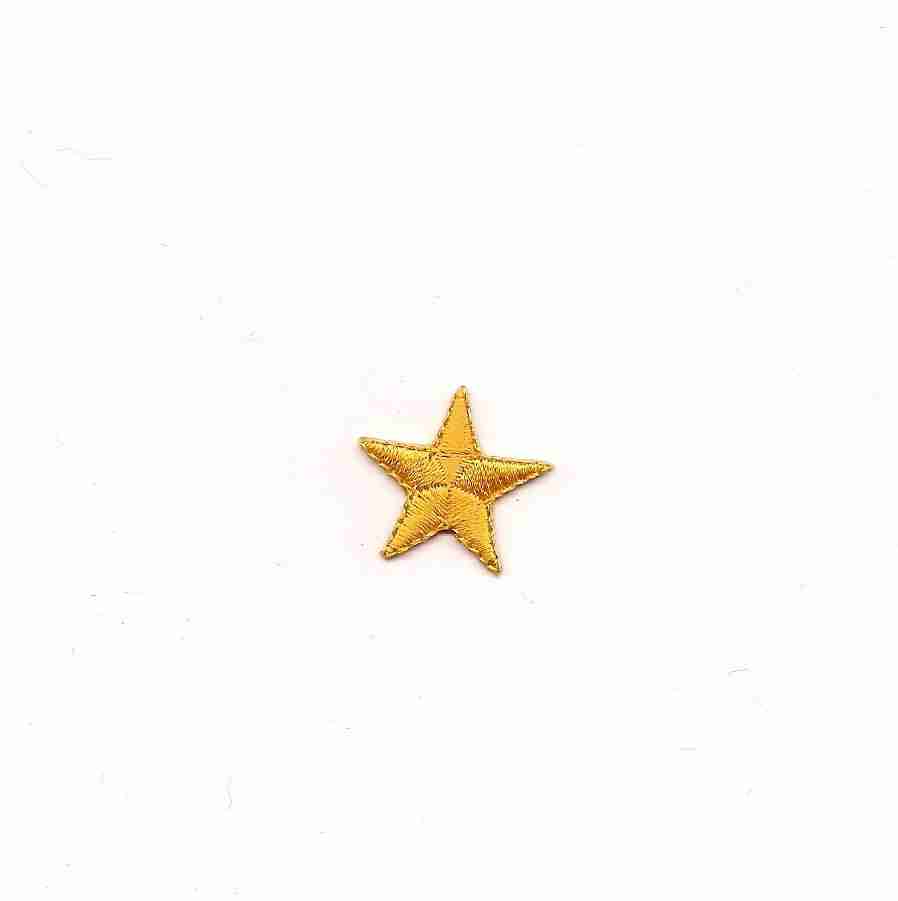 1-Inch Gold Colored (Non-Metallic) Star Iron On Stars Patch Appl