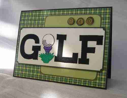 A card with the Golf Ball On Tee Patches (3-Pack) Golf Embroidered Iron On Patch Applique: Multiple Colors on it.