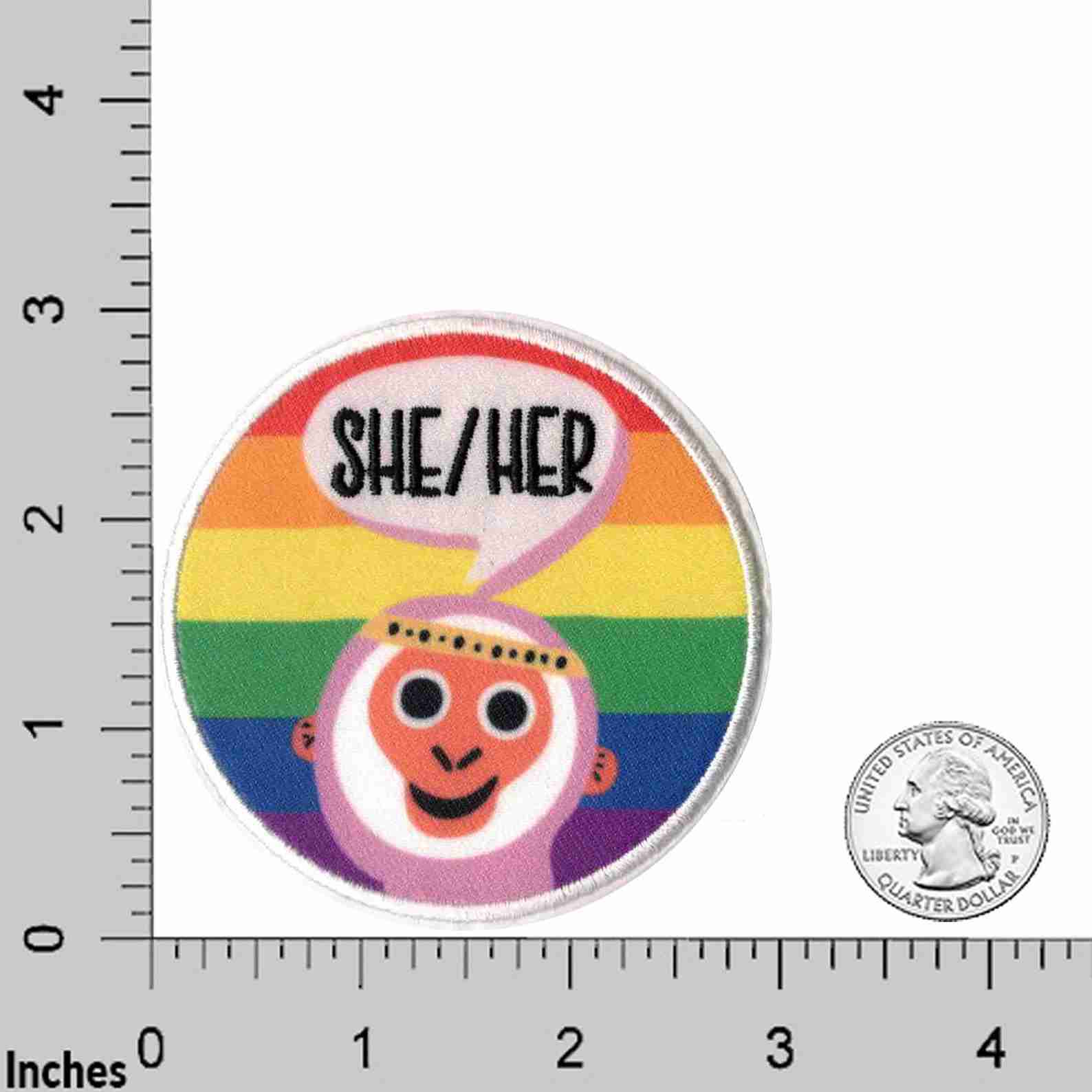 A Pronoun Patches set with the word sheer on it.