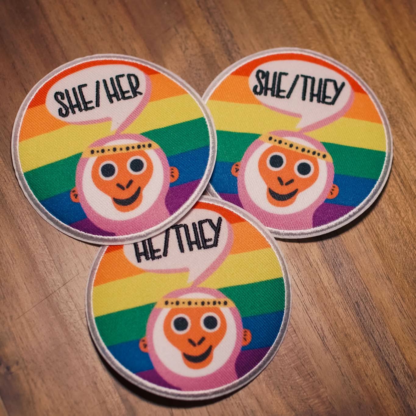 Pronoun Patches - set of 4.