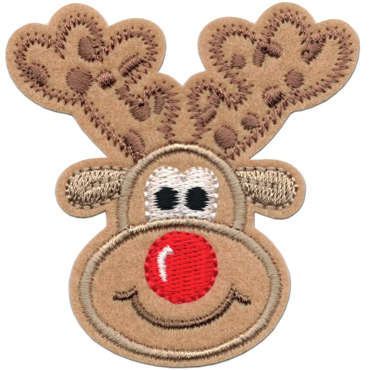Add festive charm to jackets or bags with Laughing Lizards Reindeer Patches (2 Pack), featuring cheerful embroidered reindeers with red noses and antlers. These easy-to-use Christmas iron on patches are perfect holiday appliques.