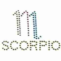 Rhinestone Rhinestuds SCORPIO Zodiac Sign Iron On Patch Applique ...