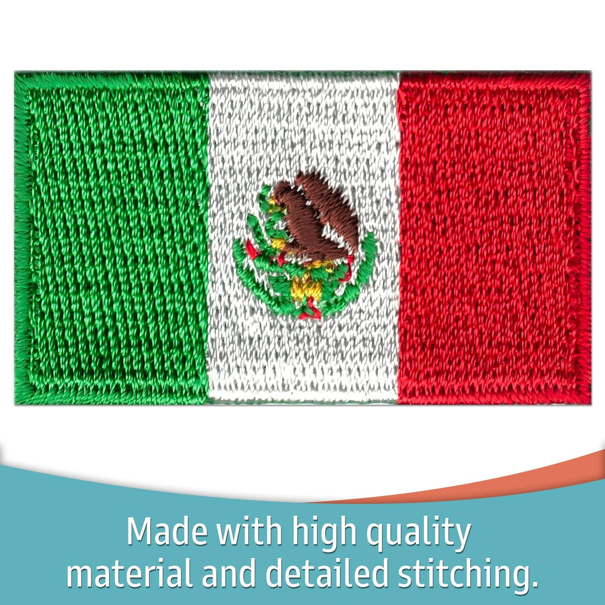Mexican Flag Rectangular Embroidered Patch - Mexico Flag Patch - UK Mexican Flag Rectangular Embroidered Patch - Mexico Flag Patch - UK