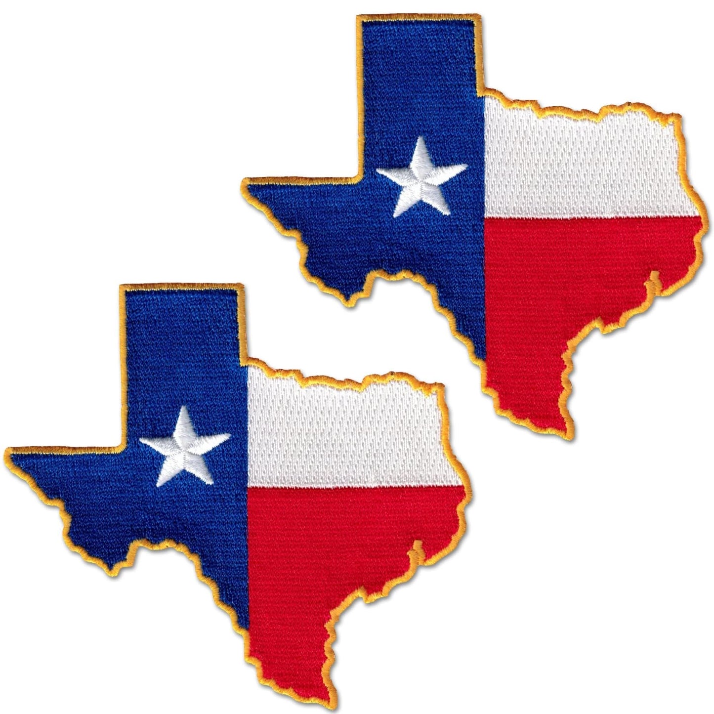 Texas State Outline Flag Patch (2-Pack) Texas State Flag Embroidered Iron On Patch Applique