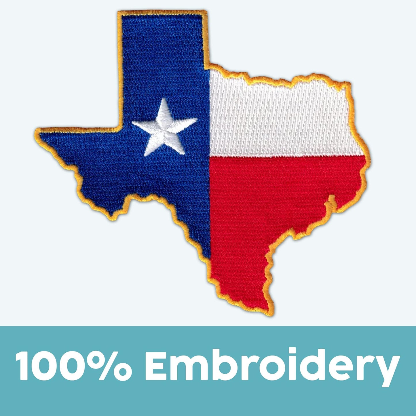 Texas State Outline Flag Patch (2-Pack) Texas State Flag Embroidered Iron On Patch Applique