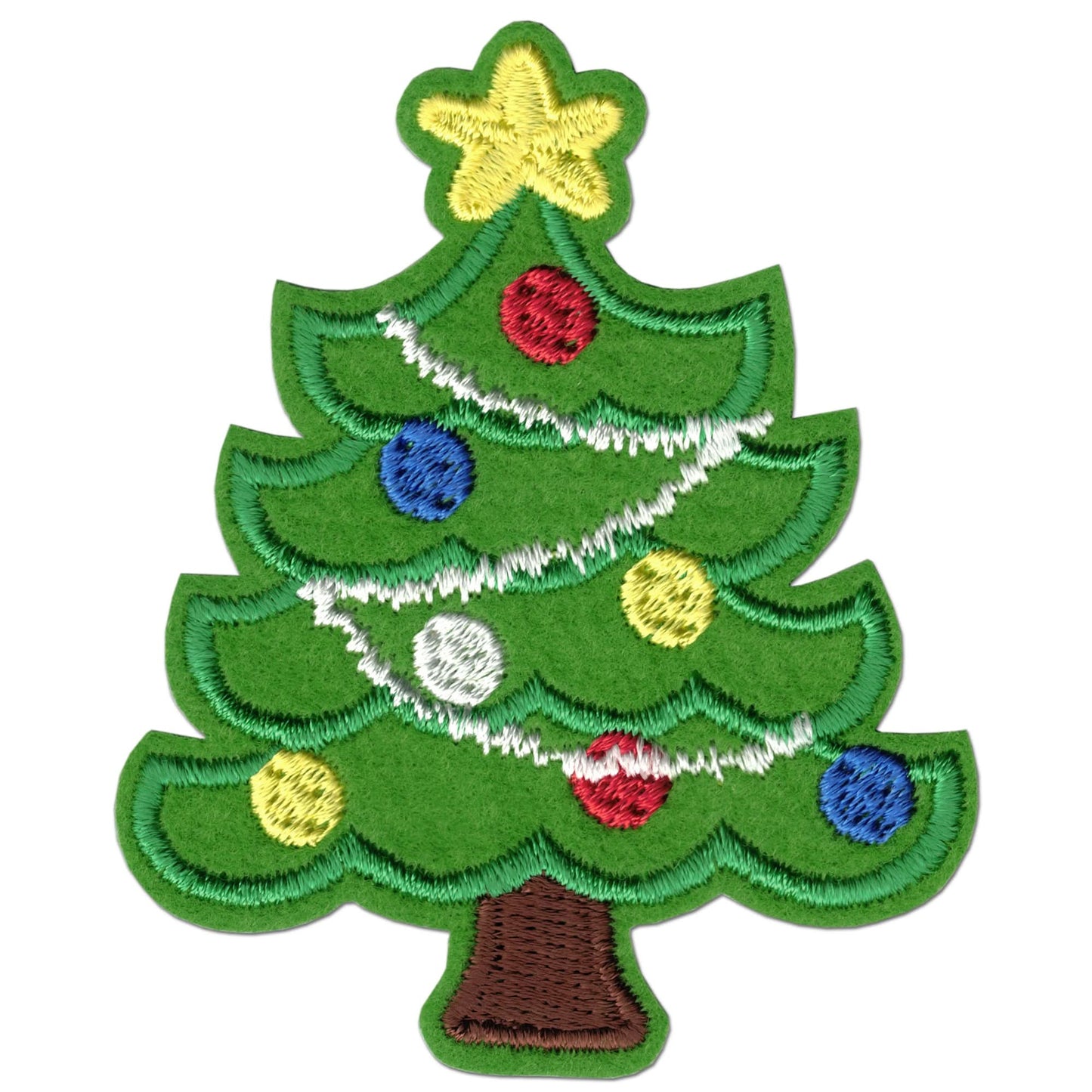Christmas Tree Patches (2 Pack) Christmas Embroidered Iron On Patch Applique
