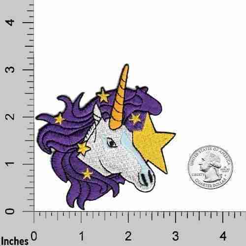 An image of Embroidered Unicorn with Stars (3-Pack) Iron On Patch.
