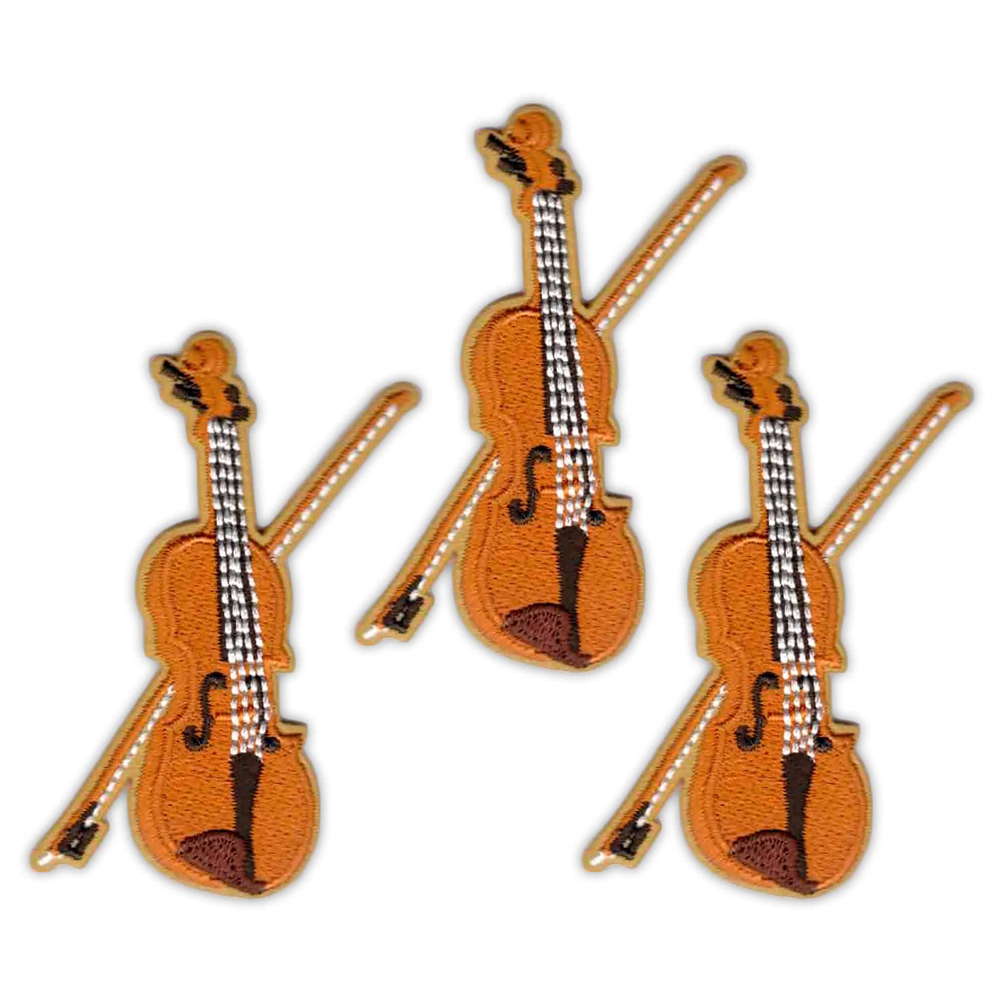 Violin Patches (3-Pack) Musical Instrument Embroidered Iron On Patch A ...