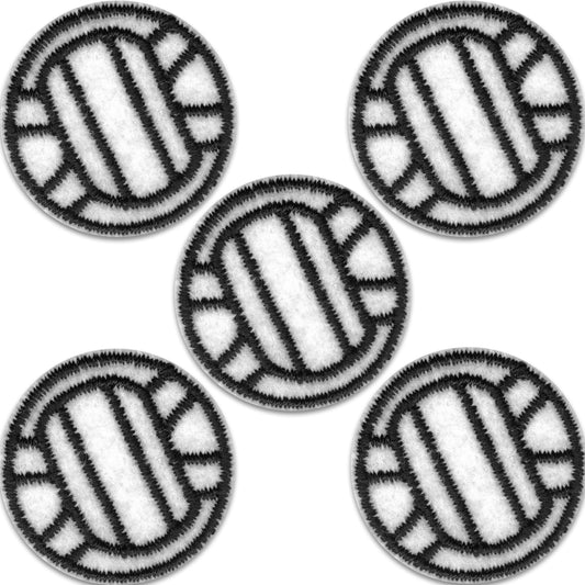 Volleyball Patches (5-Pack) Sports Embroidered Iron On Patch Appliques
