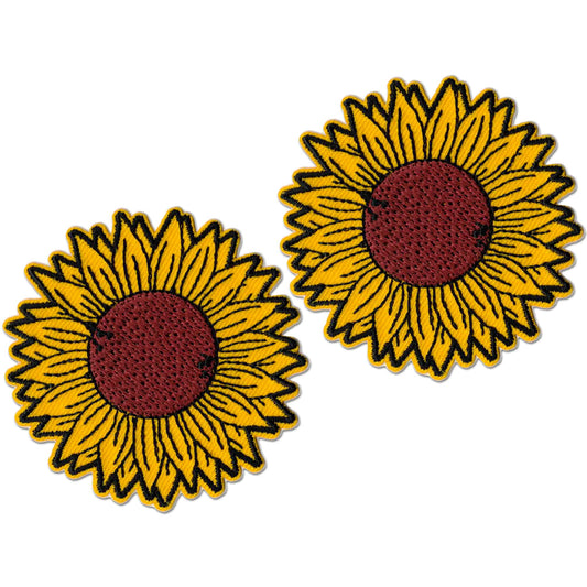 Add a cheerful touch to your items with Laughing Lizards Yellow Sunflower (2-Pack) Embroidered Iron on Patch Applique—perfect for DIY crafts or customizing clothes and accessories.